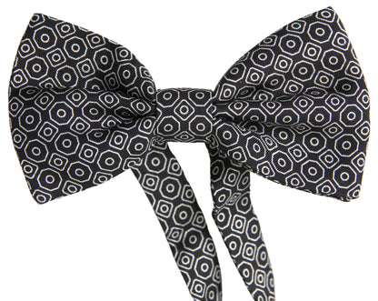 Dolce & Gabbana Elegant Black and White Silk Bow Tie Dolce & Gabbana