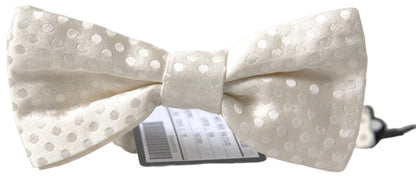 Dolce & Gabbana Elegant Ivory Fantasy Pattern Silk Bow Tie Dolce & Gabbana