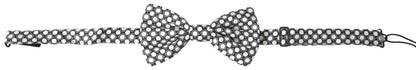 Dolce & Gabbana Elegant Silk Black and White Circle Bow Tie Dolce & Gabbana