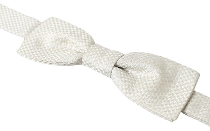 Dolce & Gabbana Elegant Ivory Silk Bow Tie Dolce & Gabbana