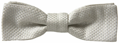 Dolce & Gabbana Elegant Ivory Silk Bow Tie Dolce & Gabbana