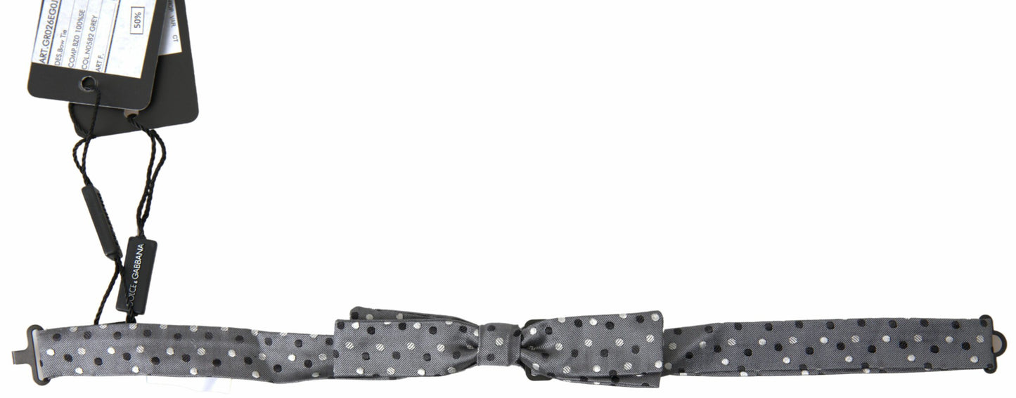 Dolce & Gabbana Elegant Silk Gray Bow Tie Dolce & Gabbana