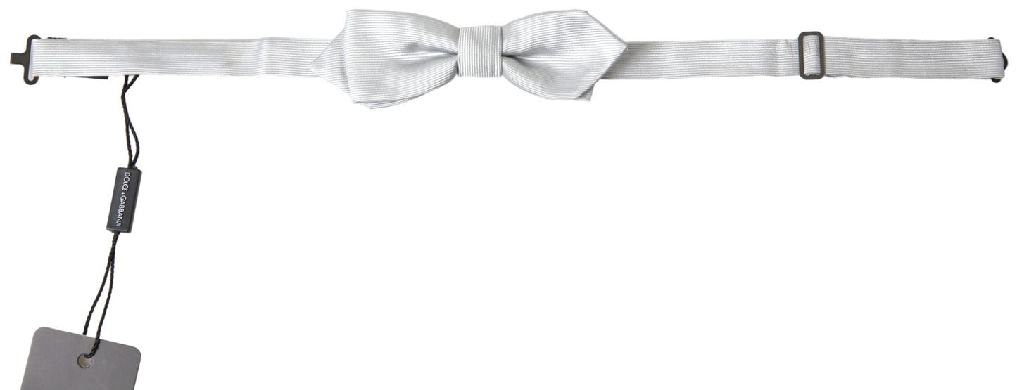 Dolce & Gabbana Elegant Silk Bow Tie in Grey Dolce & Gabbana