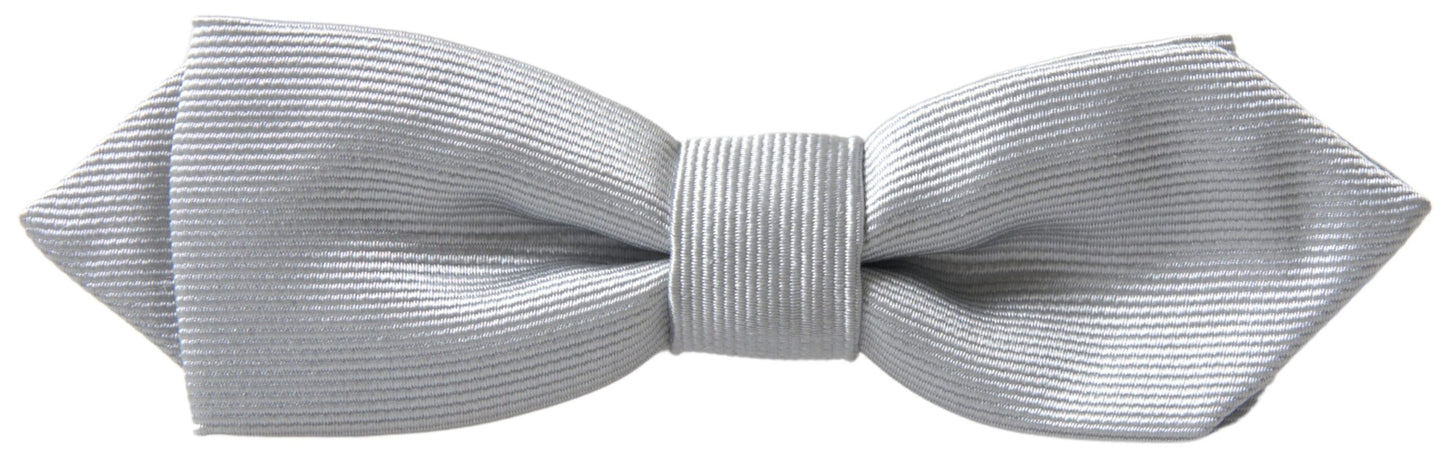 Dolce & Gabbana Elegant Silk Bow Tie in Grey Dolce & Gabbana