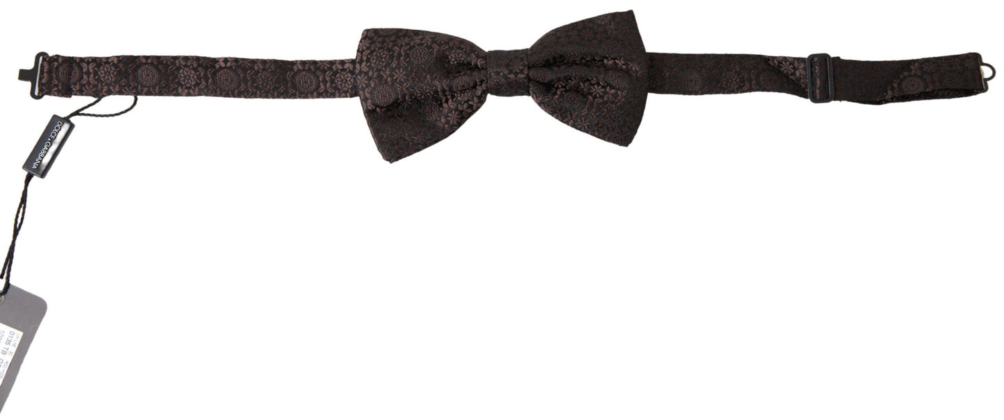 Dolce & Gabbana Elegant Silk Brown Bow Tie Dolce & Gabbana