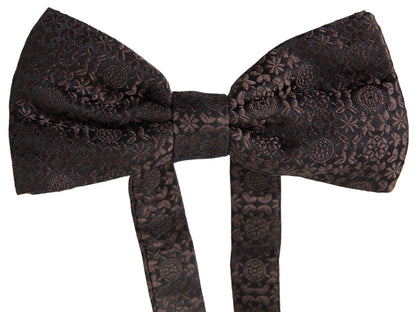 Dolce & Gabbana Elegant Silk Brown Bow Tie Dolce & Gabbana