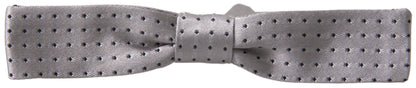 Dolce & Gabbana Elegant Grey Silk Bow Tie Dolce & Gabbana