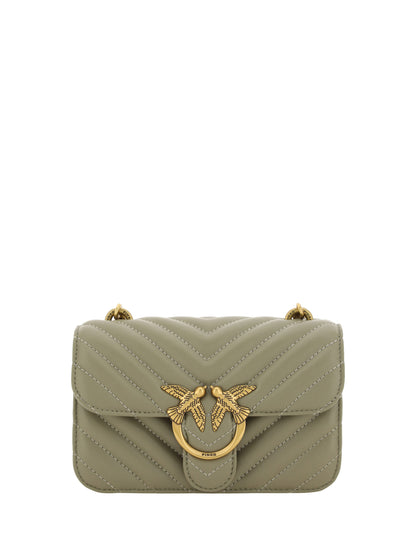 PINKO Chic Mini Love Bell Shoulder Bag in Noce Green PINKO