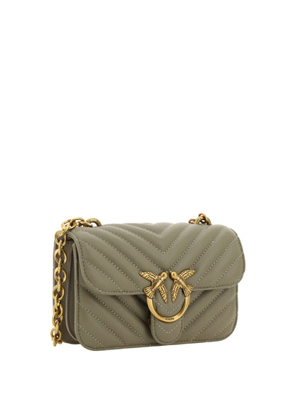 PINKO Chic Mini Love Bell Shoulder Bag in Noce Green PINKO