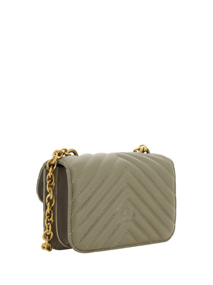 PINKO Chic Mini Love Bell Shoulder Bag in Noce Green PINKO