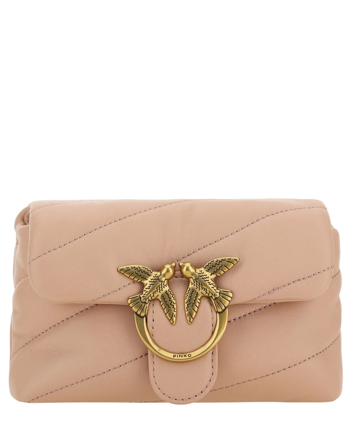 PINKO Chic Blush Quilted Crossbody Love Puff Bag PINKO