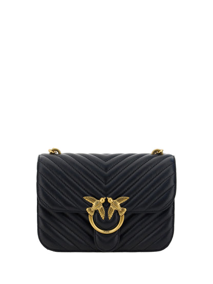 PINKO Elegant Black Quilted Leather Shoulder Bag PINKO