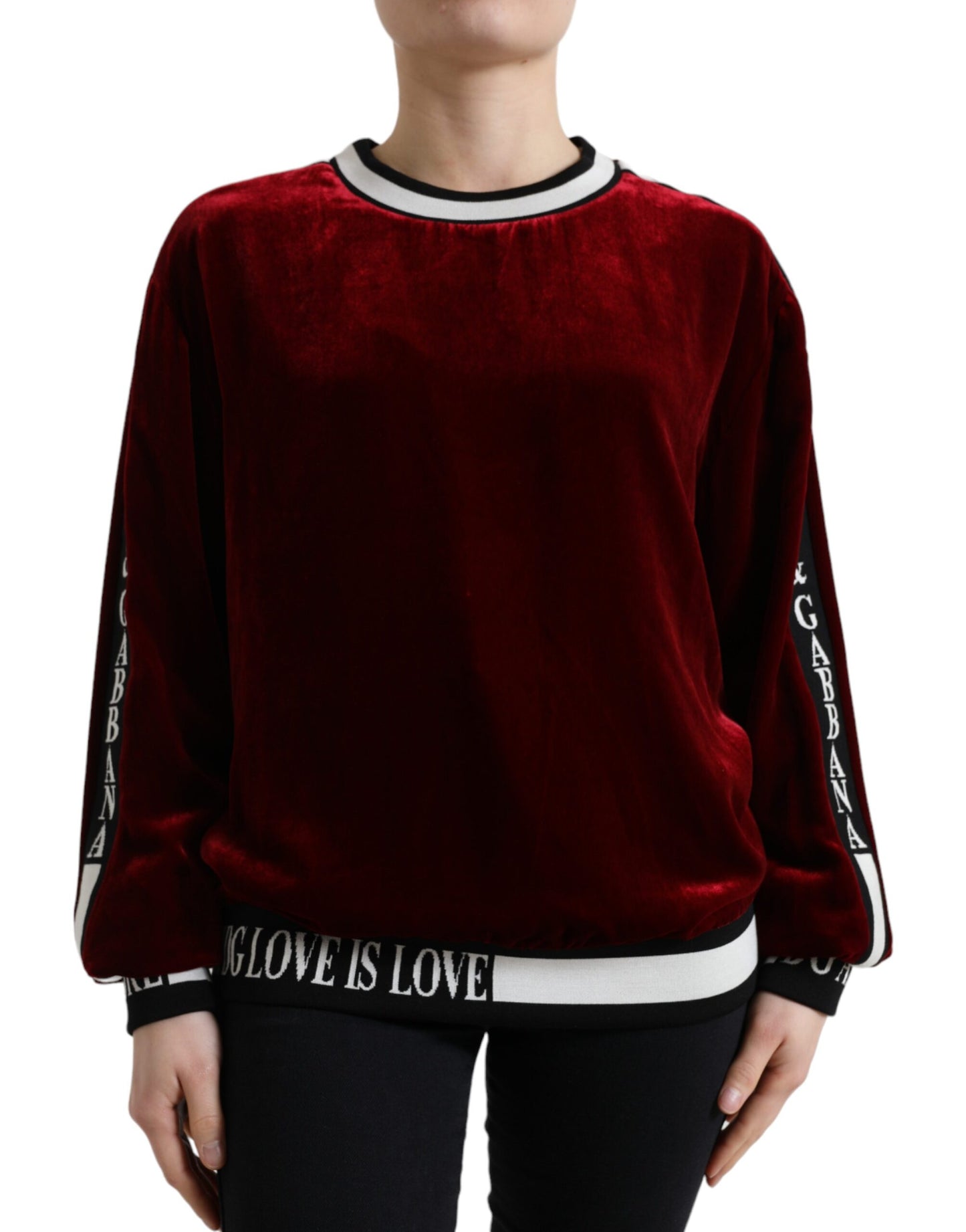 Dolce & Gabbana Elegant Bordeaux Silk-Blend Sweater Dolce & Gabbana