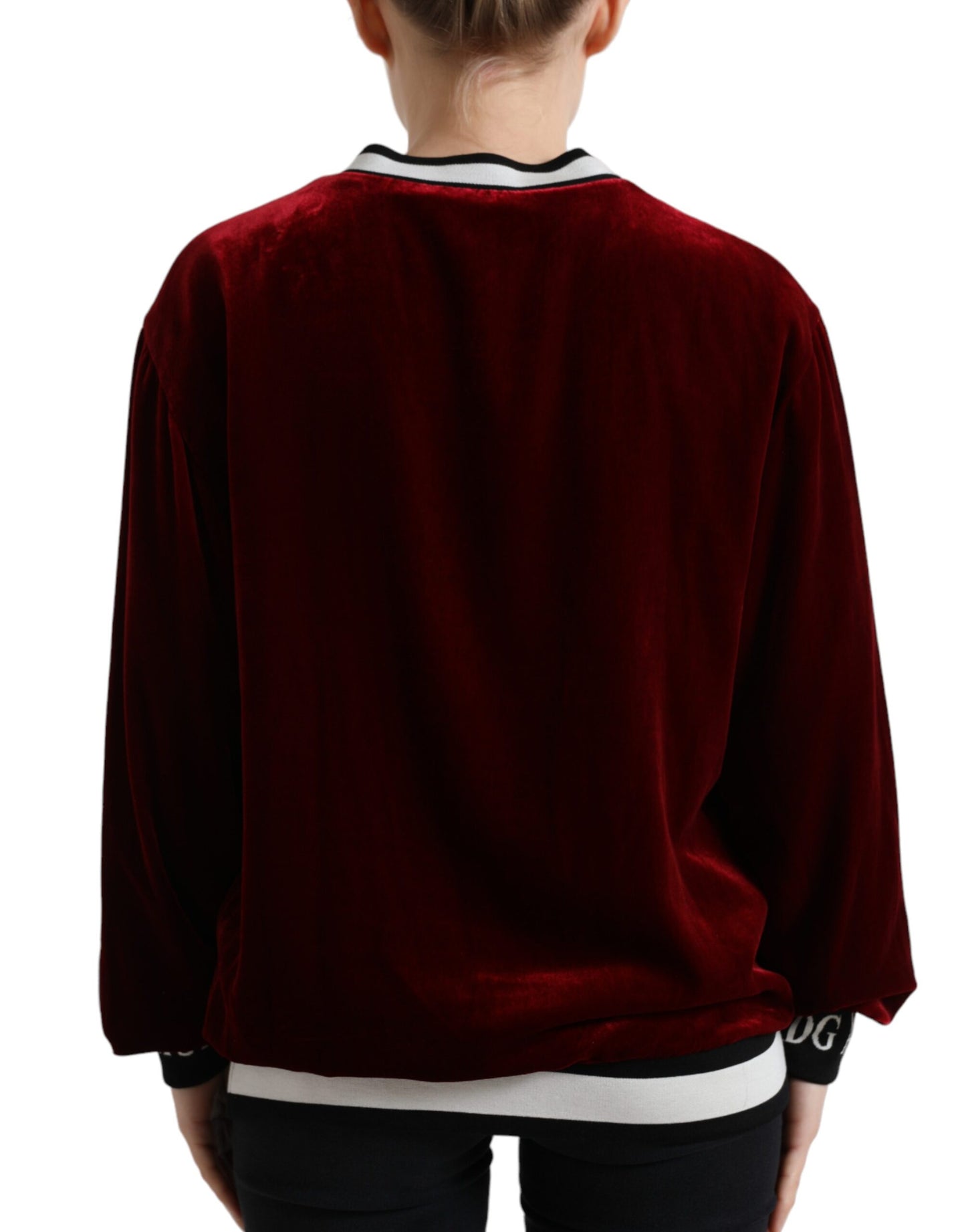 Dolce & Gabbana Elegant Bordeaux Silk-Blend Sweater Dolce & Gabbana