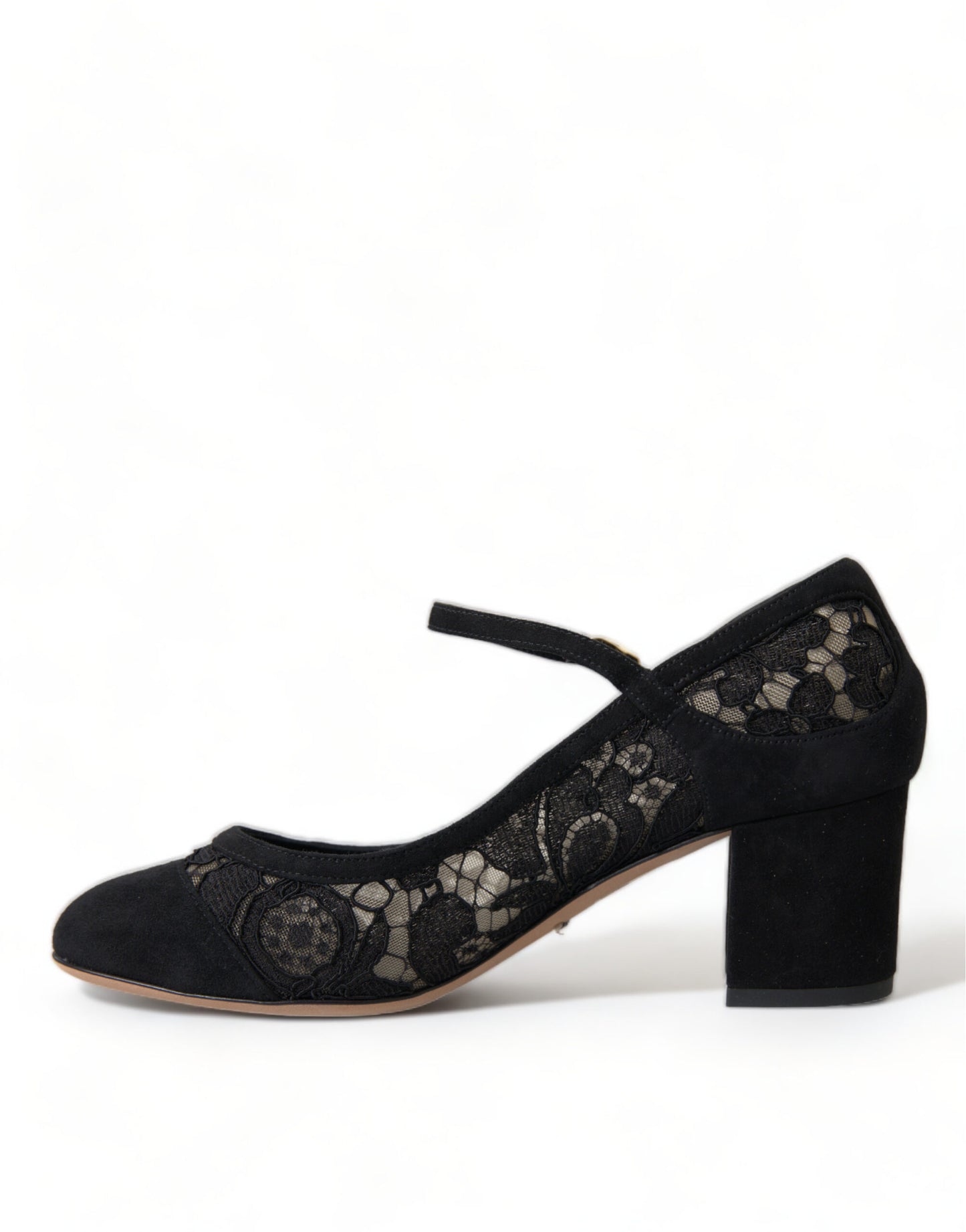 Dolce & Gabbana Elegant Suede Mary Jane Lace Heels Dolce & Gabbana