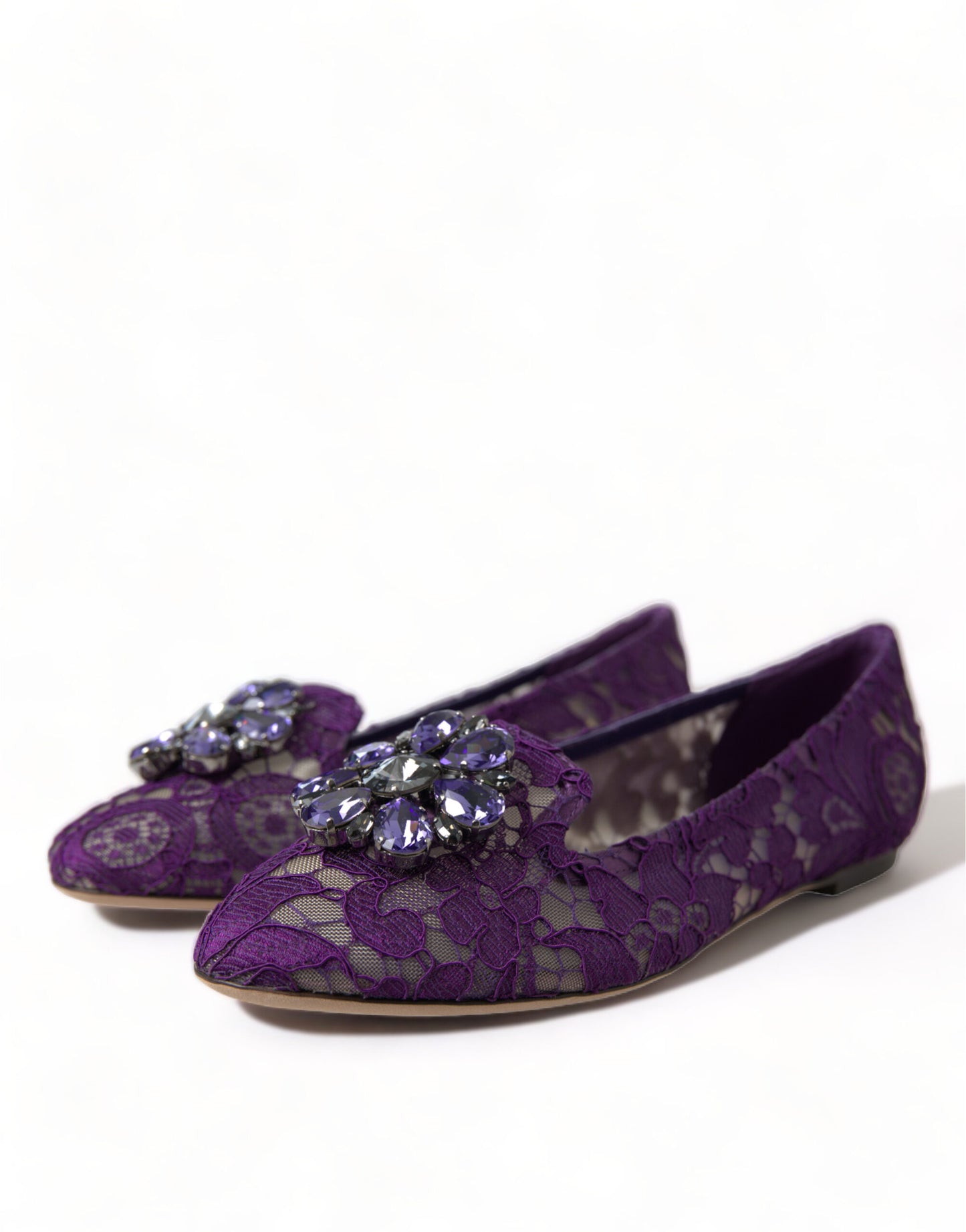 Dolce & Gabbana Elegant Floral Lace Vally Flat Shoes Dolce & Gabbana