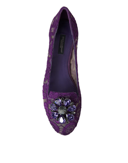 Dolce & Gabbana Elegant Floral Lace Vally Flat Shoes Dolce & Gabbana