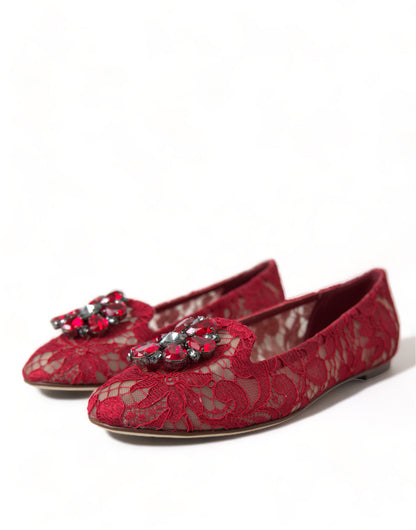 Dolce & Gabbana Elegant Floral Lace Vally Flats Dolce & Gabbana