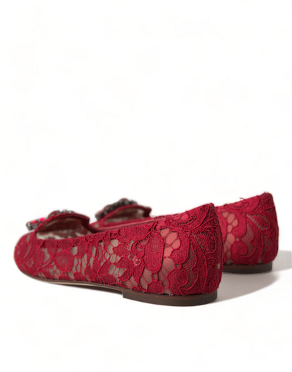 Dolce & Gabbana Elegant Floral Lace Vally Flats Dolce & Gabbana