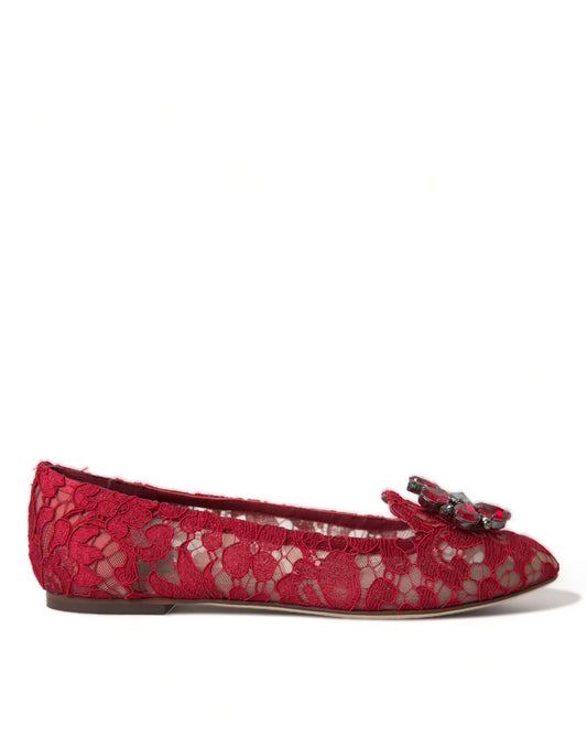 Dolce & Gabbana Elegant Floral Lace Vally Flats Dolce & Gabbana