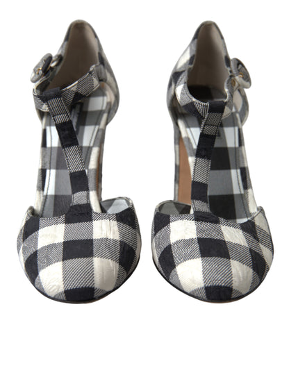 Dolce & Gabbana Chic Gingham T-Strap Pumps: Timeless Mary Jane Heels Dolce & Gabbana