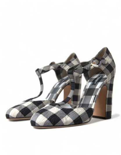 Dolce & Gabbana Chic Gingham T-Strap Pumps: Timeless Mary Jane Heels Dolce & Gabbana