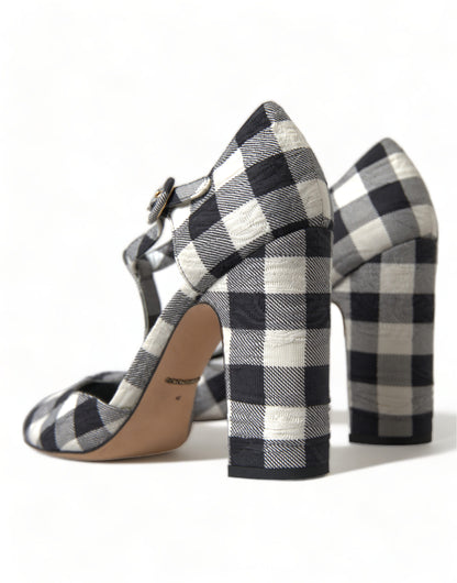 Dolce & Gabbana Chic Gingham T-Strap Pumps: Timeless Mary Jane Heels Dolce & Gabbana