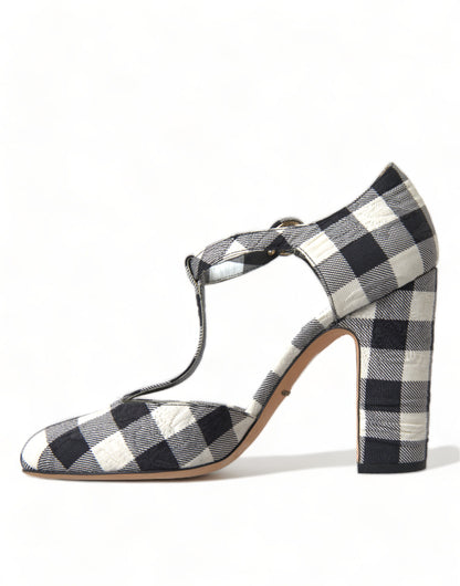 Dolce & Gabbana Chic Gingham T-Strap Pumps: Timeless Mary Jane Heels Dolce & Gabbana