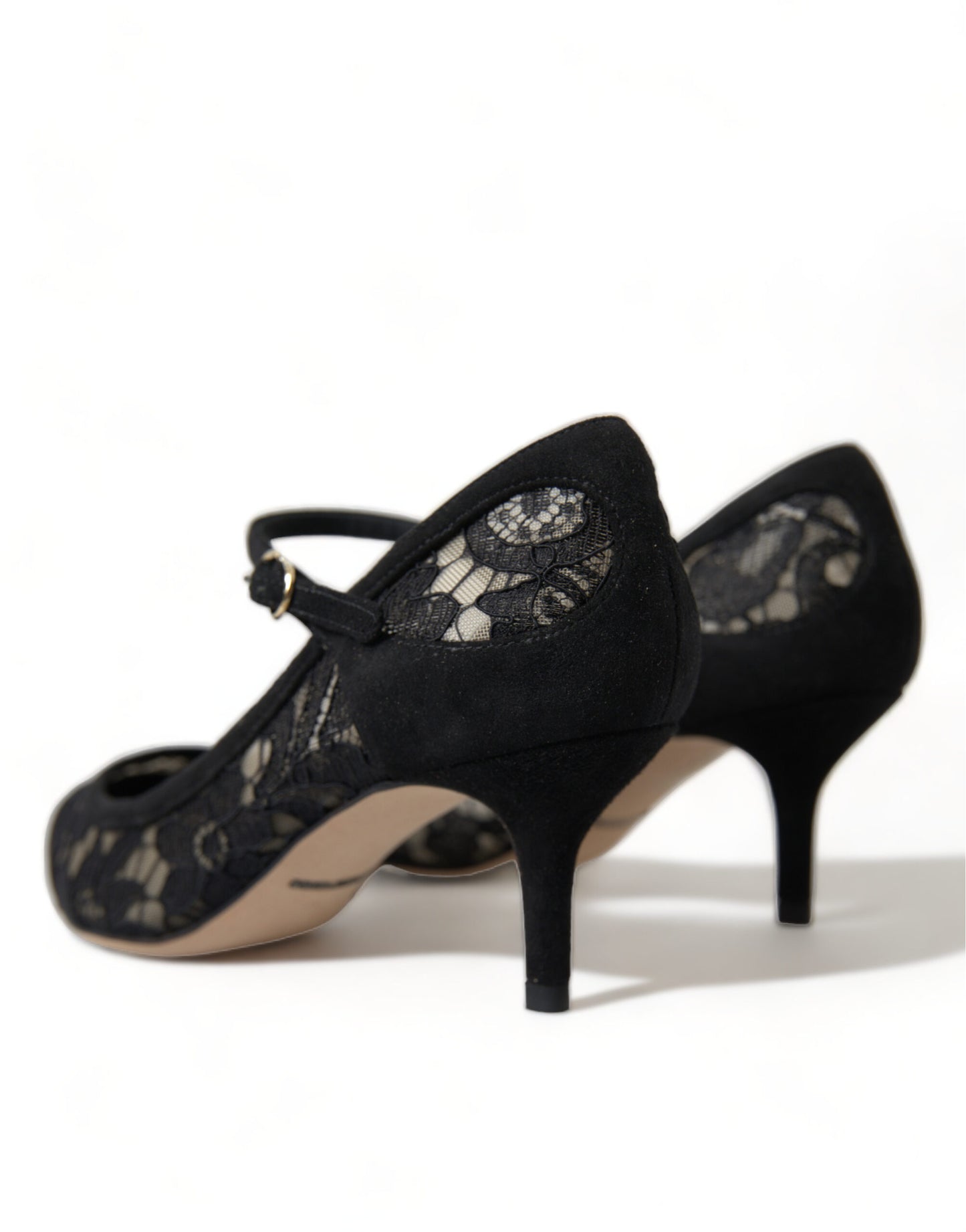 Dolce & Gabbana Elegant Black Taormina Lace Heels Dolce & Gabbana