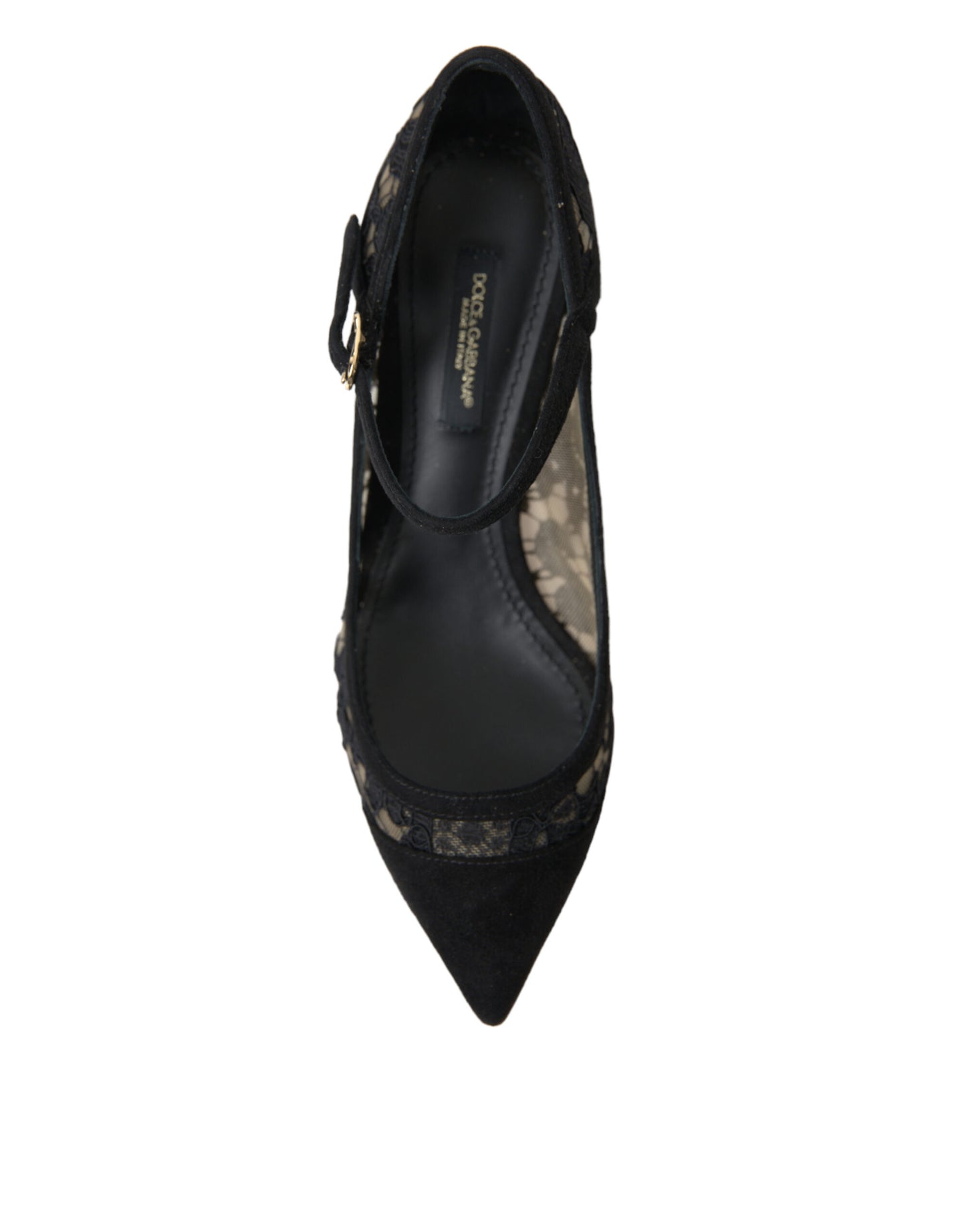 Dolce & Gabbana Elegant Black Taormina Lace Heels Dolce & Gabbana