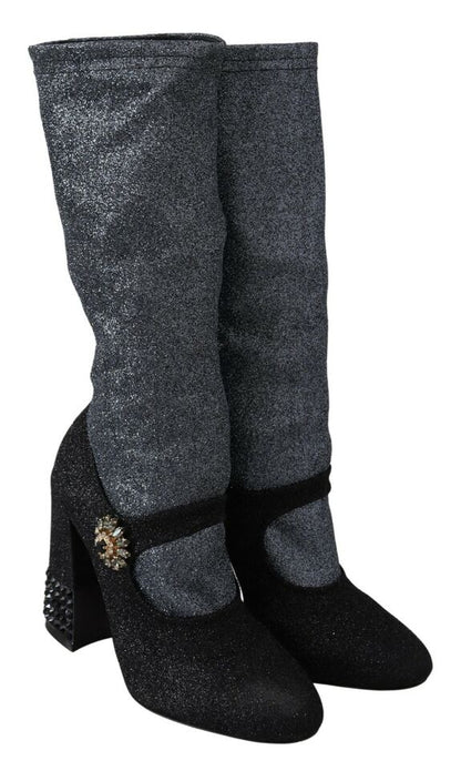 Dolce & Gabbana Glamorous Crystal-Embellished Booties Dolce & Gabbana