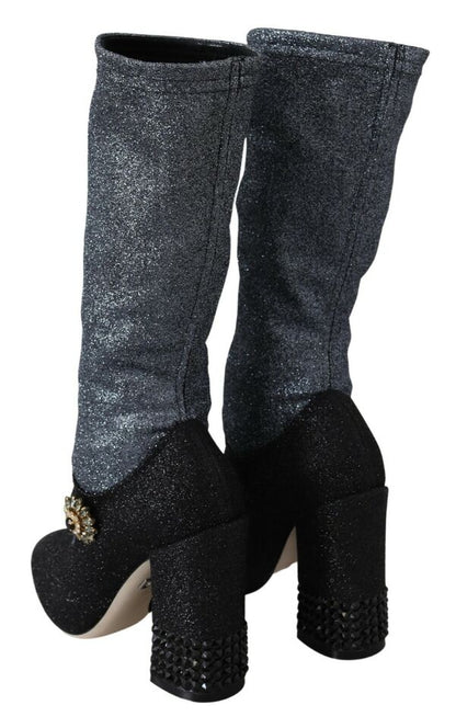 Dolce & Gabbana Glamorous Crystal-Embellished Booties Dolce & Gabbana