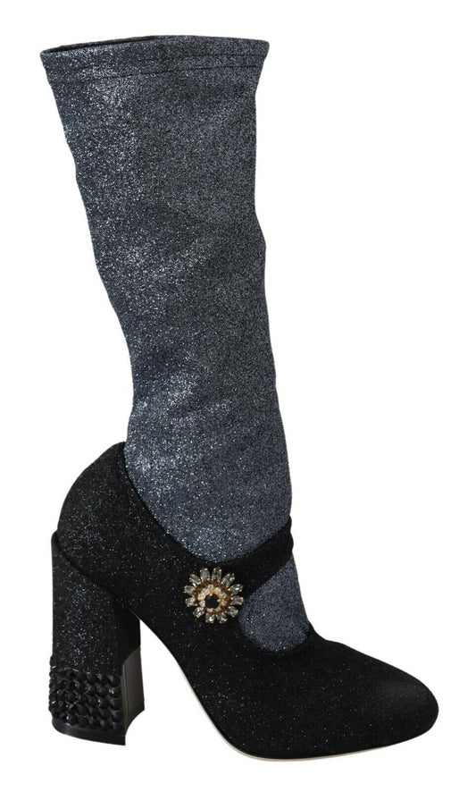 Dolce & Gabbana Glamorous Crystal-Embellished Booties Dolce & Gabbana