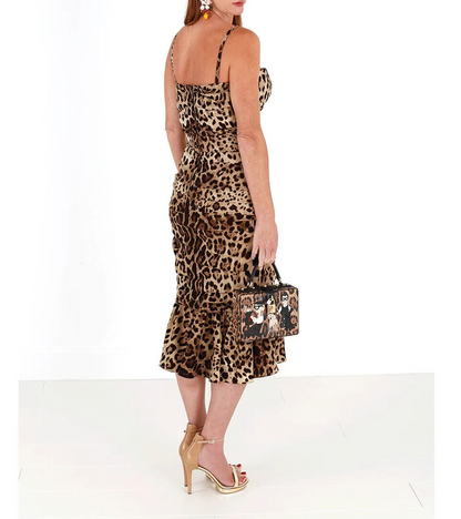 Dolce & Gabbana Elegant Leopard Print Cady Dress Dolce & Gabbana