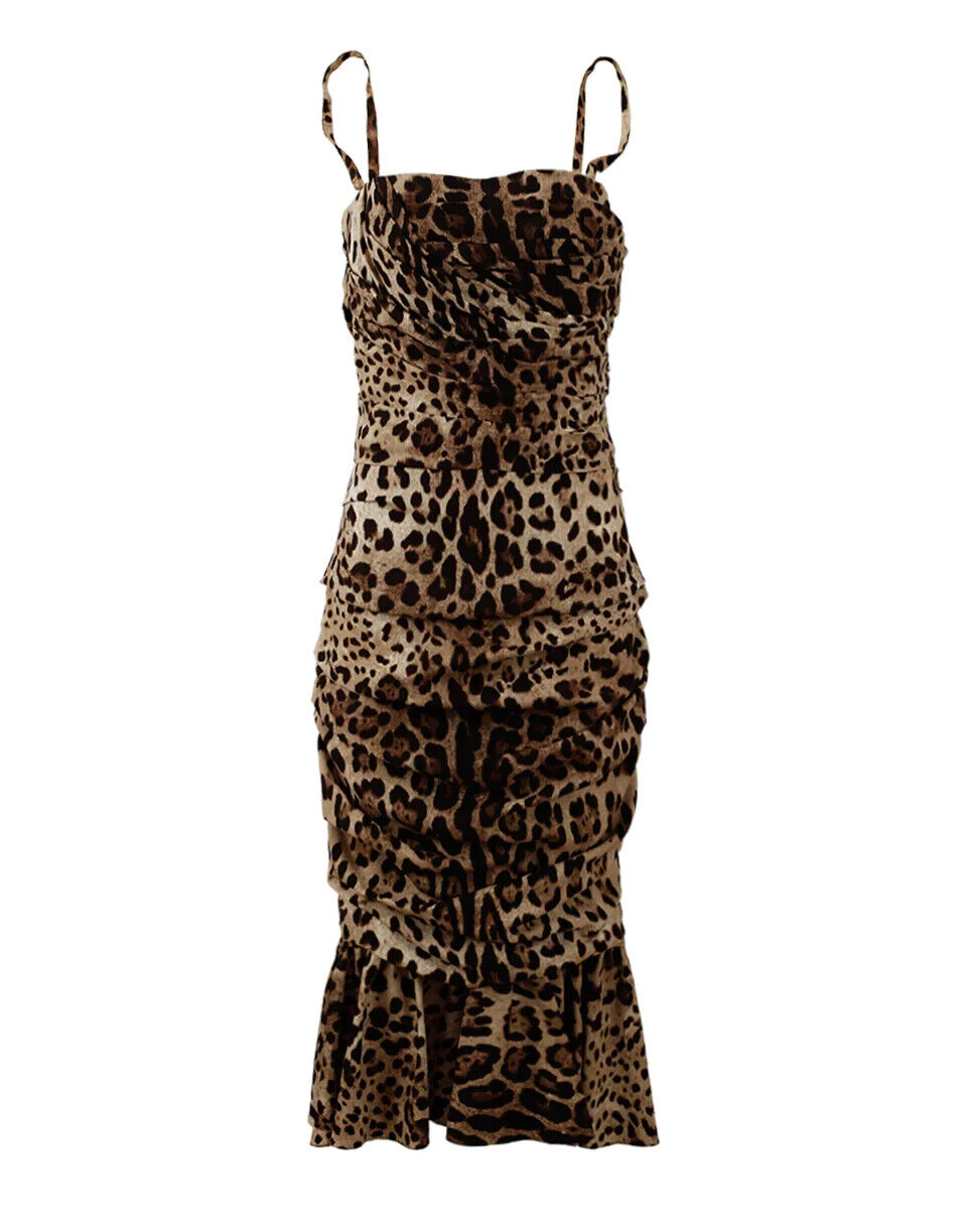 Dolce & Gabbana Elegant Leopard Print Cady Dress Dolce & Gabbana