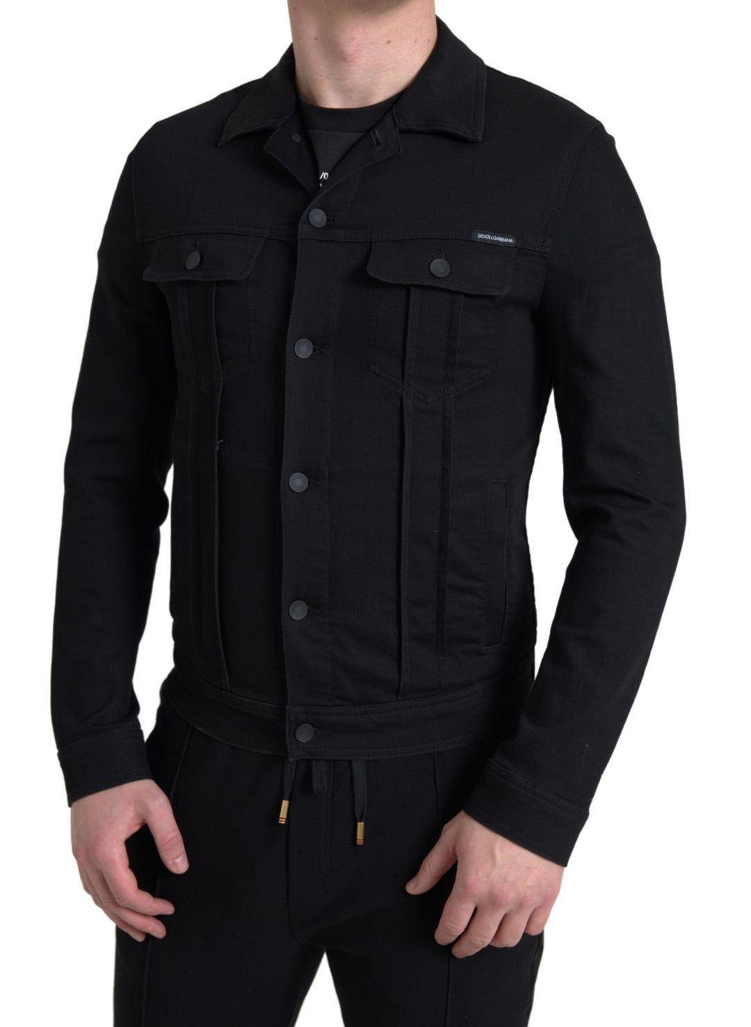 Dolce & Gabbana Elegant Black Denim Logo Jacket Dolce & Gabbana