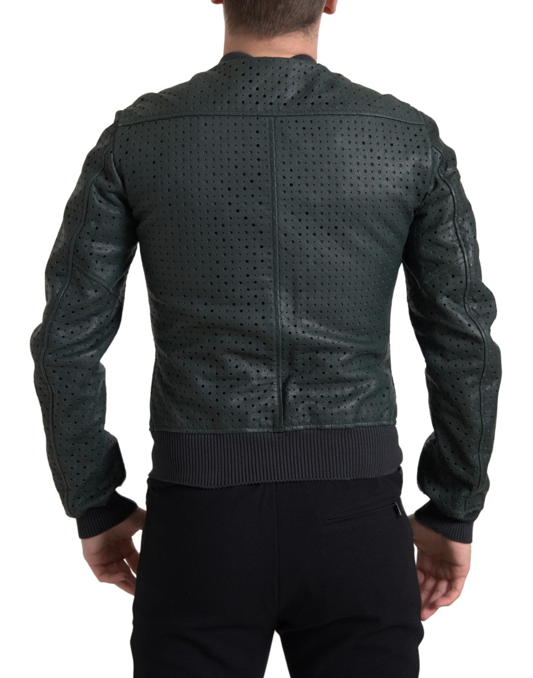 Dolce & Gabbana Emerald Green Goatskin Bomber Jacket Dolce & Gabbana