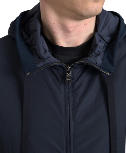 Dolce & Gabbana Elegant Blue Hooded Sweatshirt with Zip Closure Dolce & Gabbana