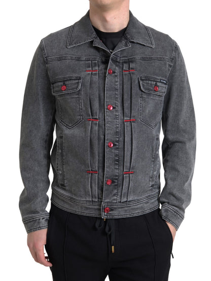 Dolce & Gabbana Elegant Gray Stretch Denim Jacket Dolce & Gabbana