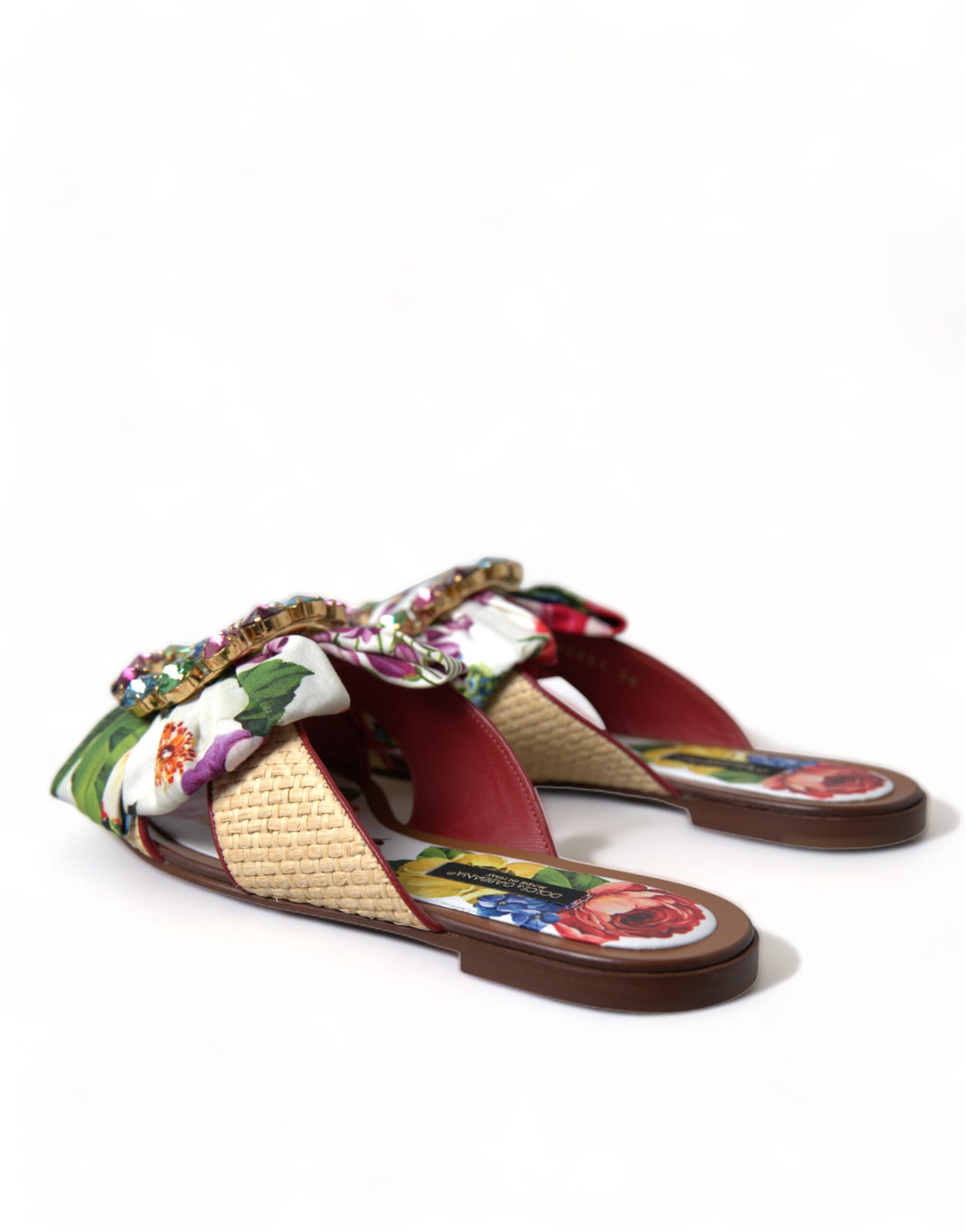 Dolce & Gabbana Exquisite Floral Print Flat Sandals Dolce & Gabbana