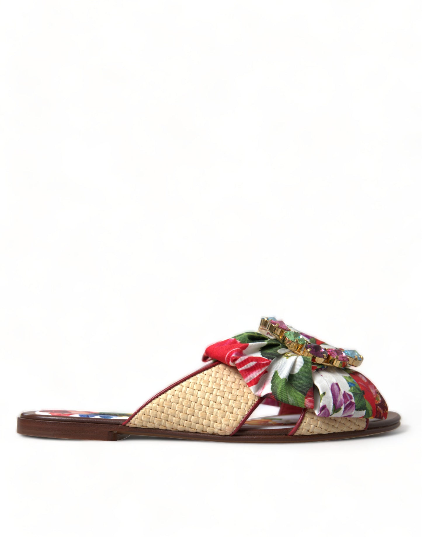 Dolce & Gabbana Exquisite Floral Print Flat Sandals Dolce & Gabbana