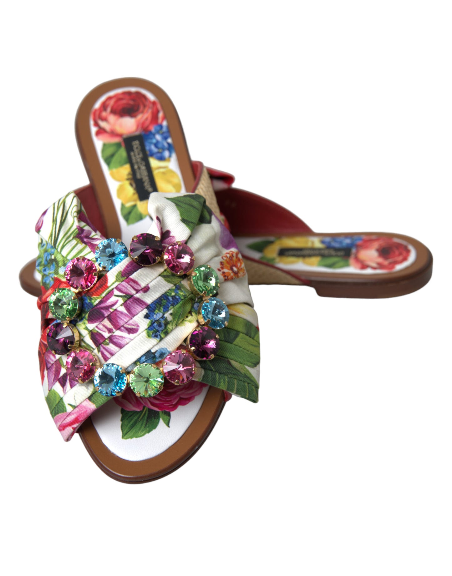 Dolce & Gabbana Exquisite Floral Print Flat Sandals Dolce & Gabbana