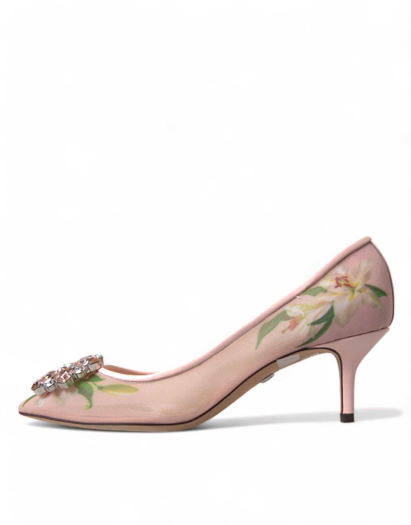 Dolce & Gabbana Elegant Pink Floral Crystal Pumps Dolce & Gabbana