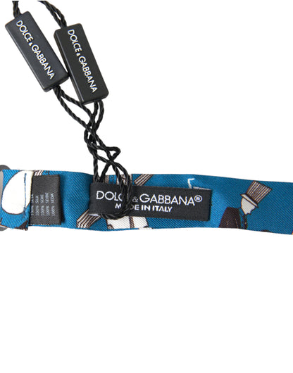 Dolce & Gabbana Elegant Silk Blue Jazz Club Bow Tie Dolce & Gabbana