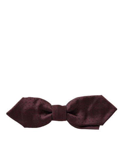 Dolce & Gabbana Elegant Bordeaux Silk Bow Tie Dolce & Gabbana