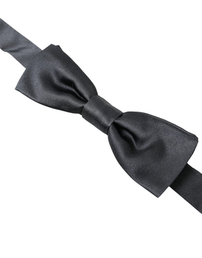 Dolce & Gabbana Elegant Anthracite Gray Silk Bow Tie Dolce & Gabbana