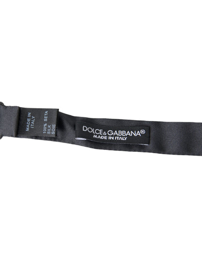 Dolce & Gabbana Elegant Anthracite Gray Silk Bow Tie Dolce & Gabbana