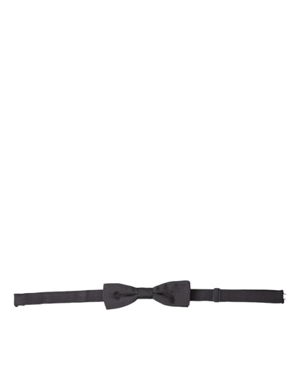 Dolce & Gabbana Elegant Silk Dark Gray Bow Tie Dolce & Gabbana