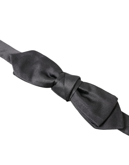 Dolce & Gabbana Elegant Anthracite Silk Bow Tie Dolce & Gabbana