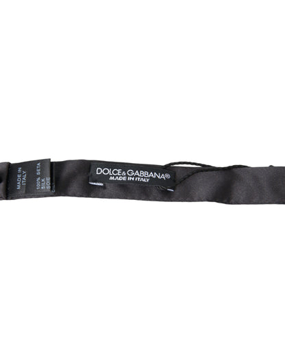 Dolce & Gabbana Elegant Anthracite Silk Bow Tie Dolce & Gabbana